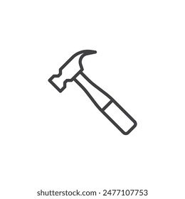 Hammer line icon. linear style sign for mobile concept and web design. Hammer tool outline vector icon. Symbol, logo illustration. Vector graphics