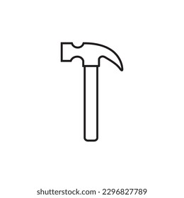 Hammer line icon, logo vector