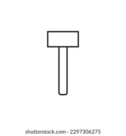 Hammer line icon, logo vector