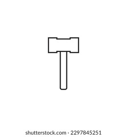 Icono de línea de martillo, vector de logotipo