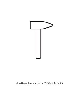 Hammer line icon, logo vector