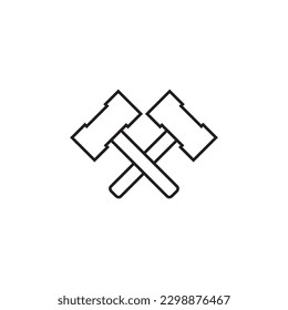 Hammer-Line-Symbol, Logo-Vektorgrafik
