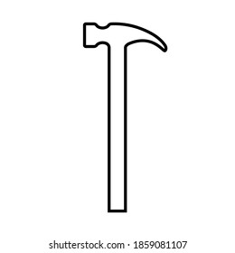 Hammer line icon. Modern claw hammer with weighted metal head. Vector Illustration svg