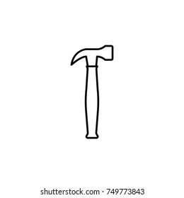hammer line icon on white background