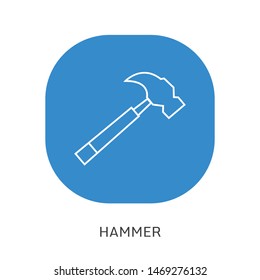 Hammer line icon, outline vector sign