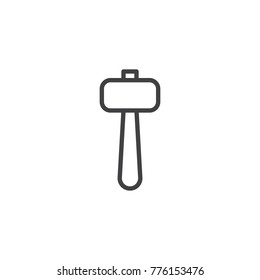 Hammer line icon, outline vector sign, linear style pictogram isolated on white. Sledgehammer symbol, logo illustration. Editable stroke