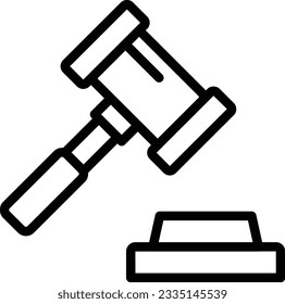 Icono de línea de martillo - Icono único, vector