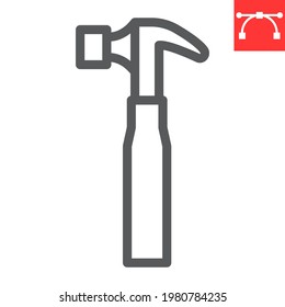 Hammer line icon, tool and repair, hammer vector icon, vector graphics, editable stroke outline sign, eps 10