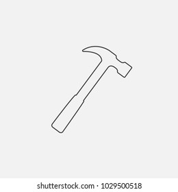 ilustración vectorial de icono de línea martillo. vector de icono de reparación