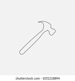 hammer line icon vector illustration. repair icon vector
