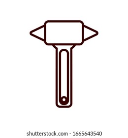Design der Hammer-Linie Stil-Icon-Design, Notfallrettungsabteilung 911 Gefahrenabwehr und Vektorillustration-Illustration zum Thema Hilfe