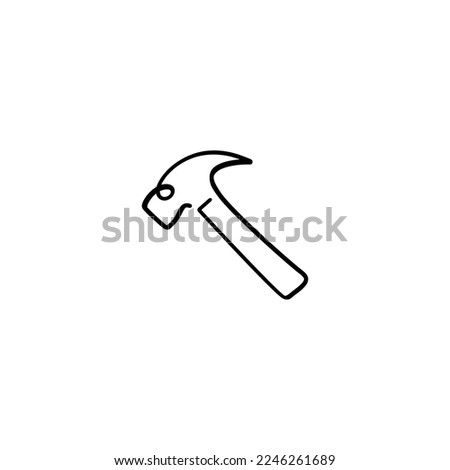 Hammer Line Style Icon Design
