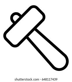 Hammer Line Vector Icon