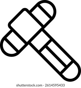 Hammer Line Vector Icon Design