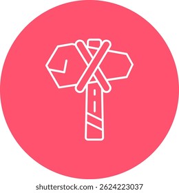 Design de ícone de vetor de linha de martelo