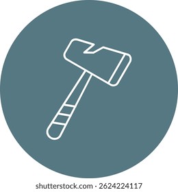 Diseño de icono de Vector de línea de martillo