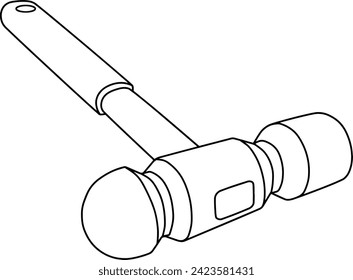 hammer line vector illustration isolated on white background