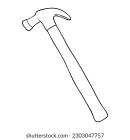 Hammer, Vektorgrafik einzeln auf weißem Hintergrund, Draufsicht
