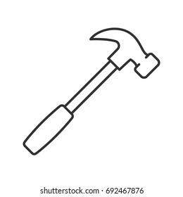 Hammer linear icon. Thin line illustration. Contour symbol. Vector isolated outline drawing