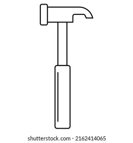 Hammer with lines on a white background.