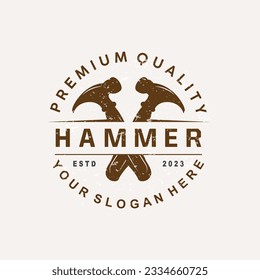 Logotipo de martillo, Diseño De Inspiración De Herramientas De Construcción, Carpintería Y Mecánica Vectoriales, Plantilla De Ilustración
