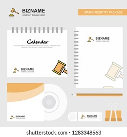 Hammer Logo, Calendar Template, CD Cover, Diary and USB Brand Stationary Package Design Vector Template