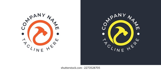 Hammer Logo Concept sign icon symbol Element Design. Repair Service, Construction Logotype. Vector illustration logo template