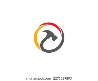 Hammer Logo Concept sign symbol icon Element Design. Repair Service, Construction Logotype. Vector illustration logo template