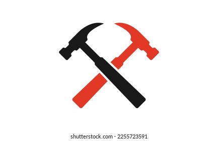 Hammer logo for construction, maintenance, property, home repairing business company. Vector illustration. Suitable for label, name card, branding, identity template