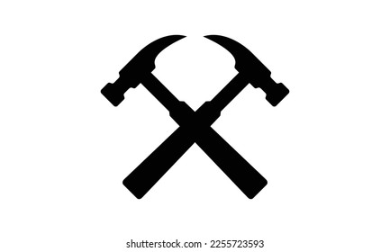 Hammer logo for construction, maintenance, property, home repairing business company. Vector illustration. Suitable for label, name card, branding, identity template