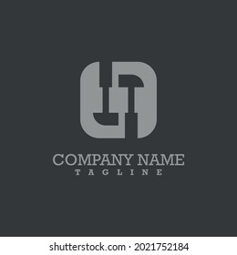 A hammer logo with dark background