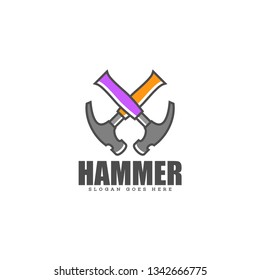 Hammer Logo Design Stock Vector (Royalty Free) 1342666775 | Shutterstock