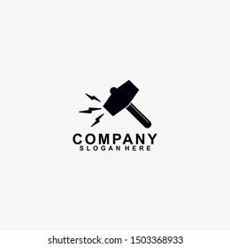 Hammer Logo Design. Smith Logo. Forge Logo. Modern Design. Vector Illustration