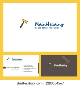 Hammer  Logo design with Tagline & Front and Back Busienss Card Template. Vector Creative Design