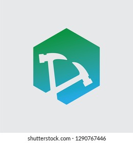 hammer logo design that looks simple, modern design. EPS EPS 10