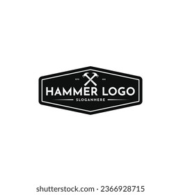 Hammer logo design vintage retro style