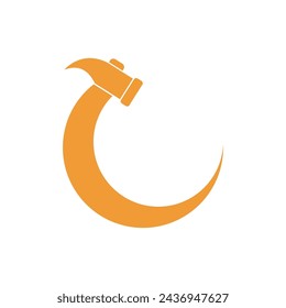 Hammer logo icon vector flat design