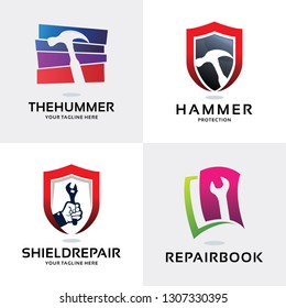 Hammer Logo Set Design Template Collection