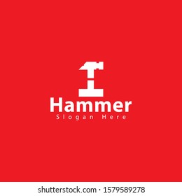 hammer logo with a hammer shape like the letter H which makes this design unique, modern, simple.