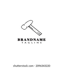 hammer logo template icon black design modern vector illustration