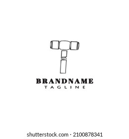 icono de la plantilla de logotipo de martillo diseño negro ilustración vectorial moderna