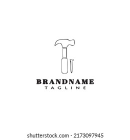 hammer logo template icon black design modern vector illustration