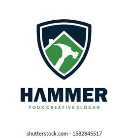 Hammer logo, Hammer vector, Construction logo, Home service logo vector