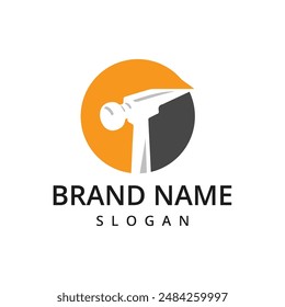 Hammer Logo Vector Design for Tool or Construction Brand. Strong and Durable icon