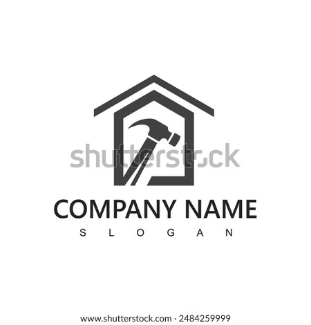 Hammer Logo Vector Design for Tool or Construction Brand. Strong and Durable icon