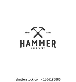 Hammer Logo Vector Emblem Vintage Design