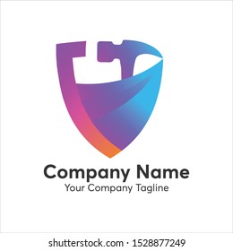 Hammer logo vector full color art
