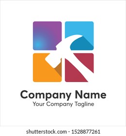 Hammer logo vector full color art