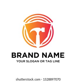 Hammer logo vector full color art