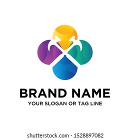 Hammer logo vector full color art